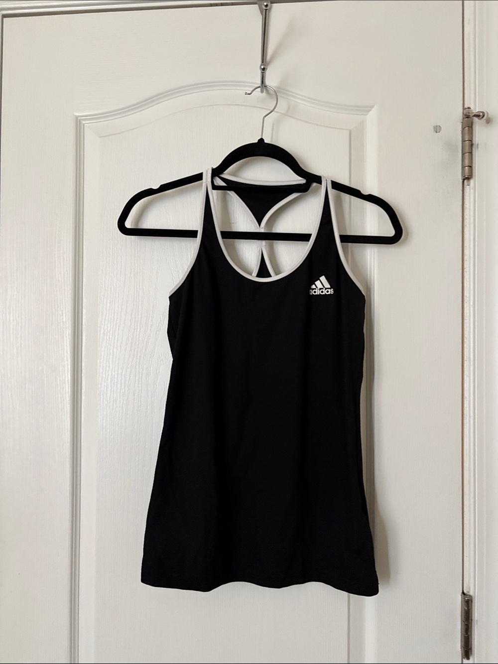 adidas Black Tank Top with White Trim